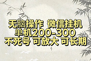无脑操作微信视频号挂机单机200-300一天,不死号,可放大,工作室实测