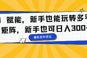 AI 赋能,新手也能玩转多平台矩阵,新手也可日入300+
