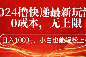 2024撸快递最新玩法,0成本,无上限,日入1000+,小白也能轻松上手