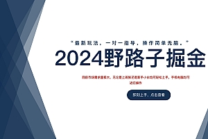 2024野路子掘金,最新玩 法, 一对一指导,操作简单无脑。
