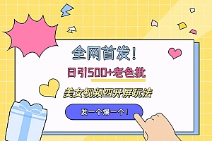 全网首发!日引500+老色批 美女视频四开屏玩法!发一个爆一个!